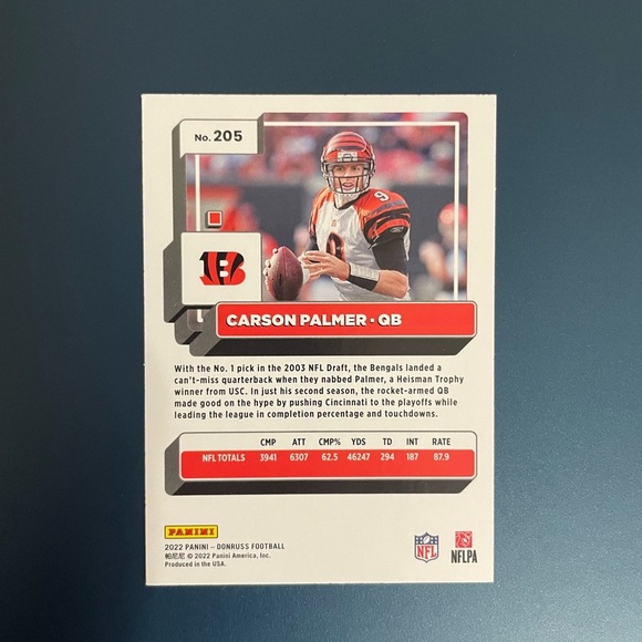 Carson Palmer Panini Donruss Press Proof Red Cincinnati Bengals Hall of Fame - Picture 2 of 2
